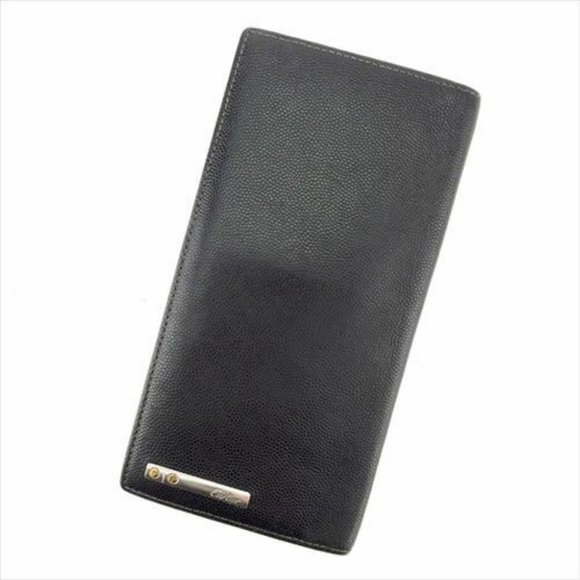 Cartier Handbags - Cartier Wallet Purse Long Wallet Black Silver Mens Authentic Used T7084